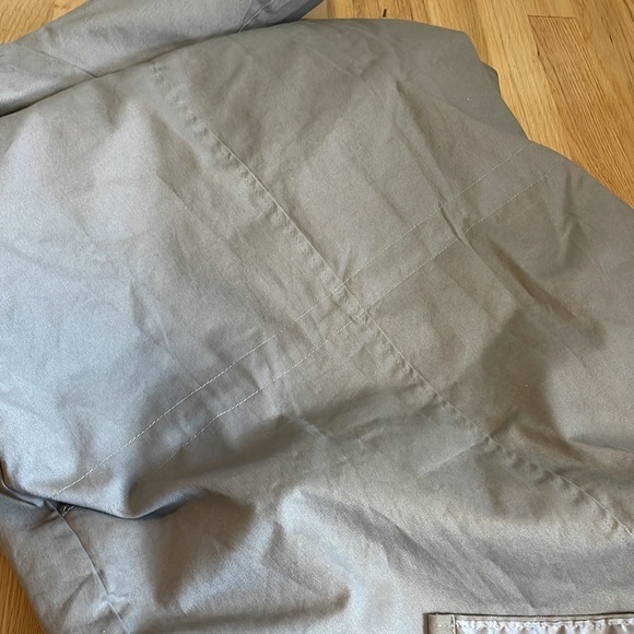 Minimalist Trench Coat Utility Hood Jacket Gray Med Urban Street Modern Casual - Picture 10 of 10